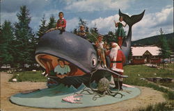Joanh in the Whale at Santa's Village Postcard