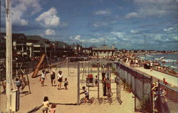 Children's Playground and Beach Hampton Beach, NH Postcard Postcard Postcard