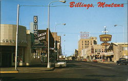 1st Avenue North Looking West Billings, MT Postcard Postcard Postcard