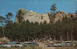 parking Area for the Mt. Rushmore National Memorial Postcard