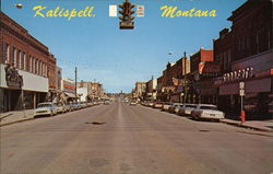 Main Street Looking North Kalispell, MT Postcard Postcard Postcard