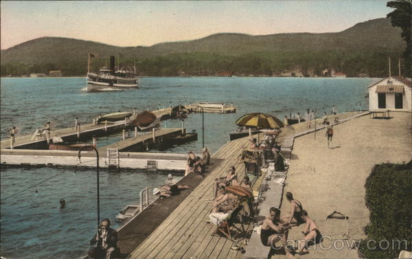 The Sagamore - Landing and Bathing Beach, Lake George Bolton Landing New York