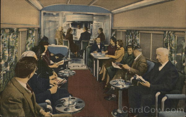 Coffee Shop Club on the New Wabash Streamliner Blue Bird
