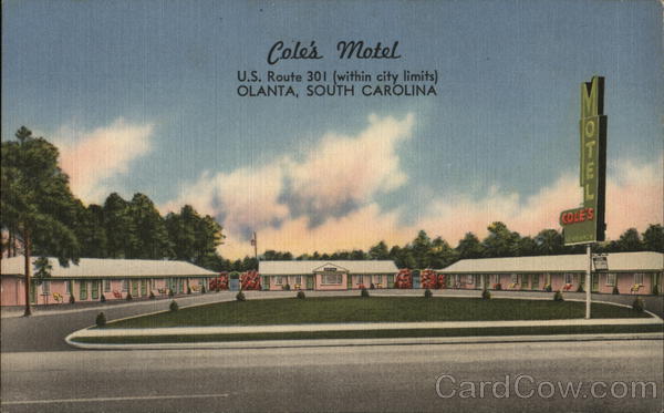 Cole's Motel Olanta South Carolina James E. Hess