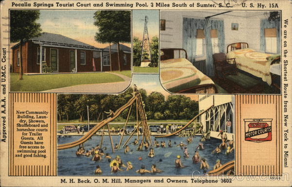 Pocalla Springs Tourist Court and Swimming Pool Sumter South Carolina