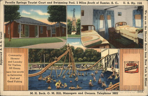 Pocalla Springs Tourist Court and Swimming Pool Sumter South Carolina