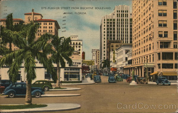 Flagler Street from Biscayne Boulevard Miami Florida
