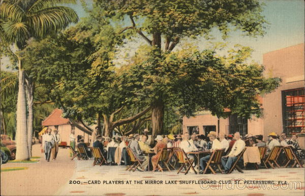 Card Players at MIrror Lake Shuffleboard Club St. Petersburg Florida