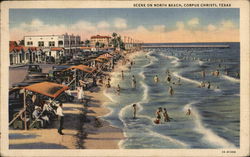 Scene on North Beach Corpus Christi, TX Postcard Postcard Postcard
