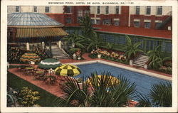 Hotel De Soto - Swimming Pool Savannah, GA Postcard Postcard Postcard