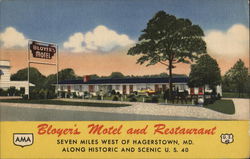 Bloyer's Motel and Restaurant Hagerstown, MD Postcard Postcard Postcard