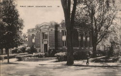 Street View of Public Library Postcard