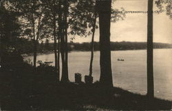 Looking Along Lake Front Jeffersonville, NY Postcard Postcard Postcard