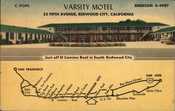 Varsity Motel Redwood City, CA Postcard Postcard Postcard