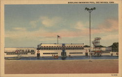 Birdland Swimming Pool Des Moines, IA Postcard Postcard Postcard