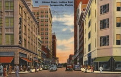 Adams Street, Looking East Jacksonville, FL Postcard Postcard Postcard