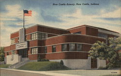 New Castle Armory Indiana Postcard Postcard Postcard