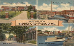 Greetings from Biddeford and Saco Postcard