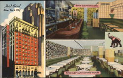 Hotel Bristol, Pink Elephant Dining Room, Bar New York, NY Postcard Postcard Postcard