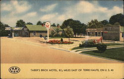 Taber's Brick Motel Terre Haute, IN Postcard Postcard Postcard