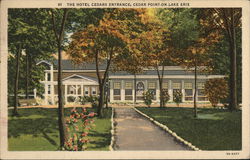 Hotel Cedars Entrance On Lake Erie Postcard