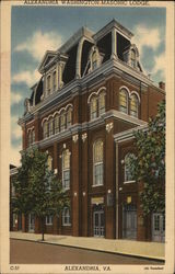 Alexandria Washington Masonic Lodge Postcard