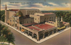 Bird's Eye View of Shrine Mosque and Fox Theatre Postcard