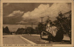 Ace of Hearts - Tank of World War 1 Postcard