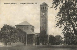 Street View of Memorial Church at Hampton Institute Virginia Postcard Postcard Postcard