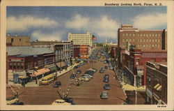 Broadway, Looking North Fargo, ND Postcard Postcard Postcard