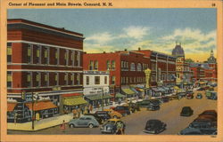 Corner of Pleasant and Main Streets Concord, NH Postcard Postcard 