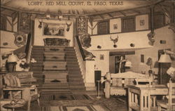 Red Mill Court - Lobby El Paso, TX Postcard Postcard Postcard