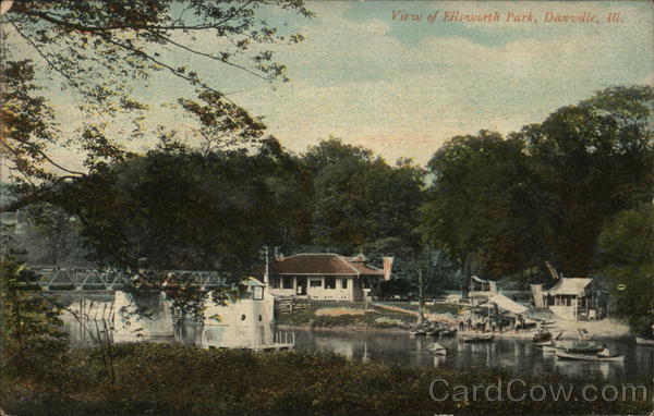 Ellsworth Park Danville, IL Postcard