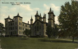 Worcester Academy, Davis Hall Massachusetts Postcard Postcard Postcard