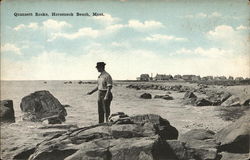 Quansett Rocks Horseneck Beach, MA Postcard Postcard Postcard