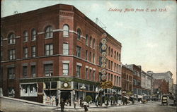 Looking North from C. and 13th Postcard