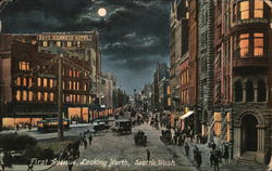 First Avenue Looking North Postcard