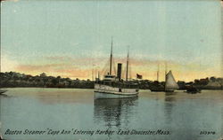 Boston Steamer "Cape Ann" Entering Harbor Postcard