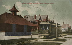 Street Car Station at Soldier's Home Postcard