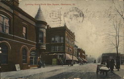 Looking East,North Side Square Charleston, IL Postcard Postcard Postcard