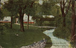 Greenhouse and Rustic Bridge Champaign, IL Postcard Postcard Postcard