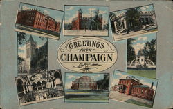 Greetings from Champaign, Illinois Postcard Postcard Postcard