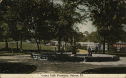 Grant Park Fountain Galena, IL Postcard Postcard Postcard