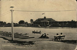 Lake and Pavilion - Windmont Park Kewanee, IL Postcard Postcard Postcard