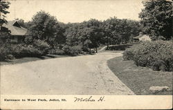 Entrance to West Park Joliet, IL Postcard Postcard Postcard