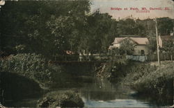 Bridge at Park Mount Carroll, IL Postcard Postcard Postcard