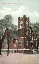 First M.E. Church Freeport, IL Postcard Postcard Postcard
