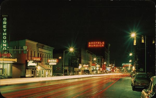 Michigan Avenue at Night Kalamazoo