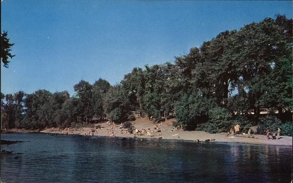 Slippery Rock Bathing Beach Leeds, NY Postcard