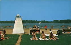 The Beach at Big Portage Lake Grass Lake, MI Postcard Postcard Postcard